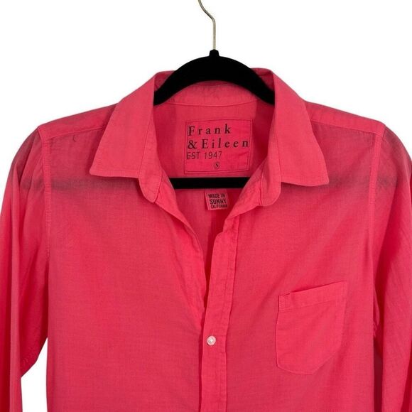 Frank & Eileen Barry Button Front Long Sleeve Blouse Pink Size Small - Picture 3 of 7
